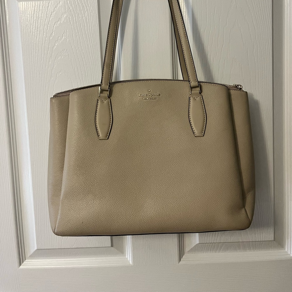 Kate Spade - pebble grain leather cream color with 3 separate compartments